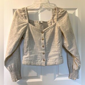 Women's Cream Madewell Button-Up Crop Top